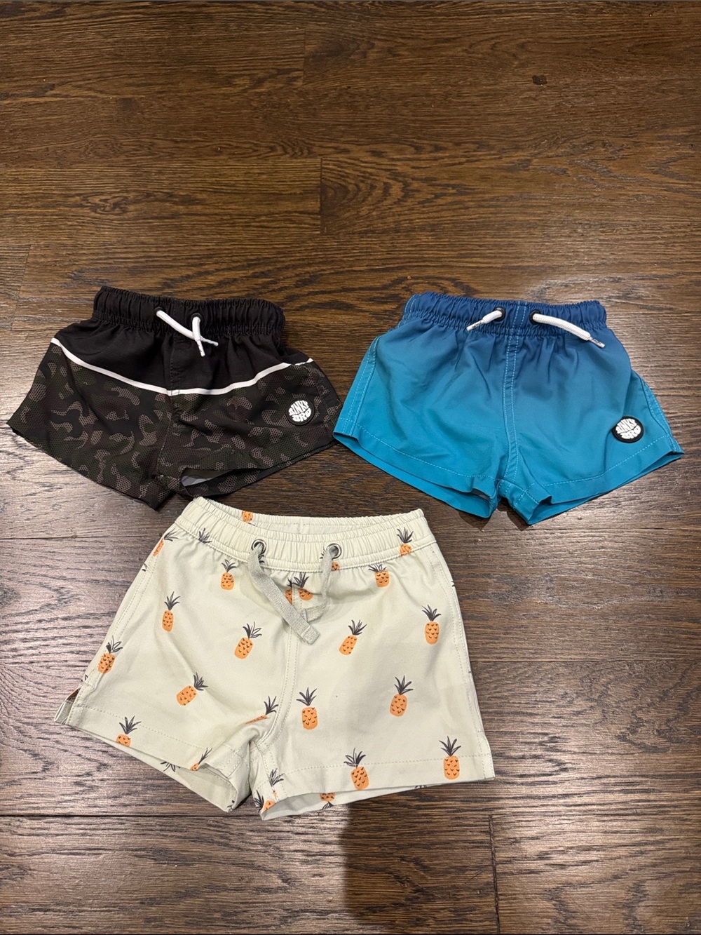 Lot of 3 Kids swim Print Cream Shorts Rylee +Cru and Binky Bros